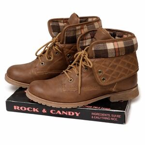 Rock & Candy "Spraypaint" lace-up combat ankle boots SKUW686
